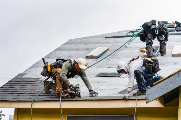 Professional Roofing technician working in Topping, VA